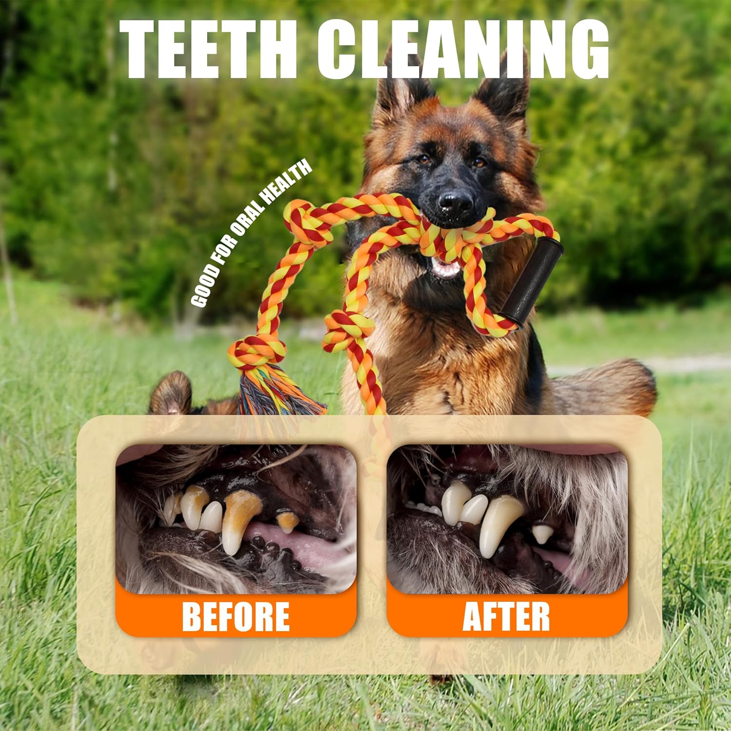 KFX-4655549 Durable Dog Rope Toy for Tug of War, Ideal for Aggressive Chewers and Dental Care, Perfect for Large and Medium Breeds