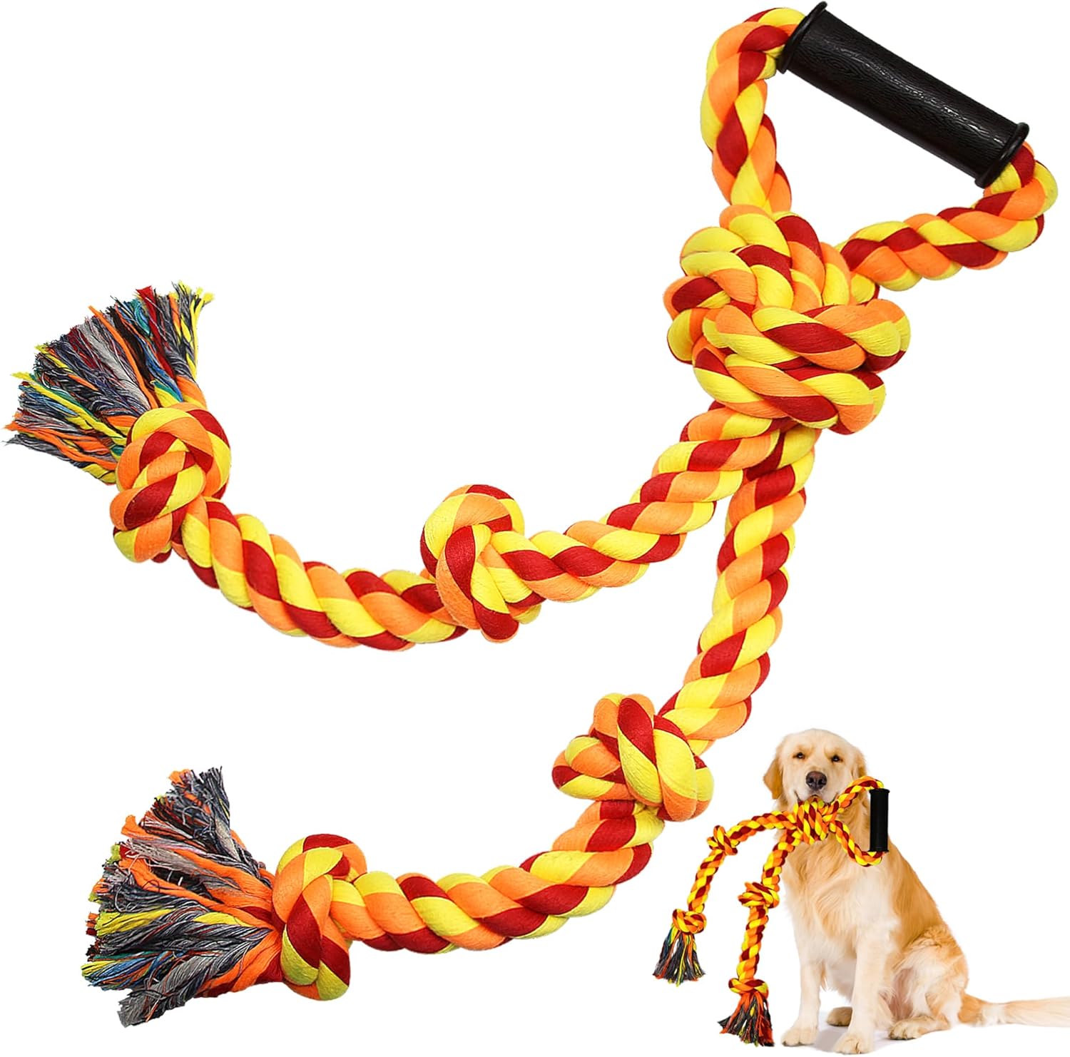 KFX-4655549 Durable Dog Rope Toy for Tug of War, Ideal for Aggressive Chewers and Dental Care, Perfect for Large and Medium Breeds