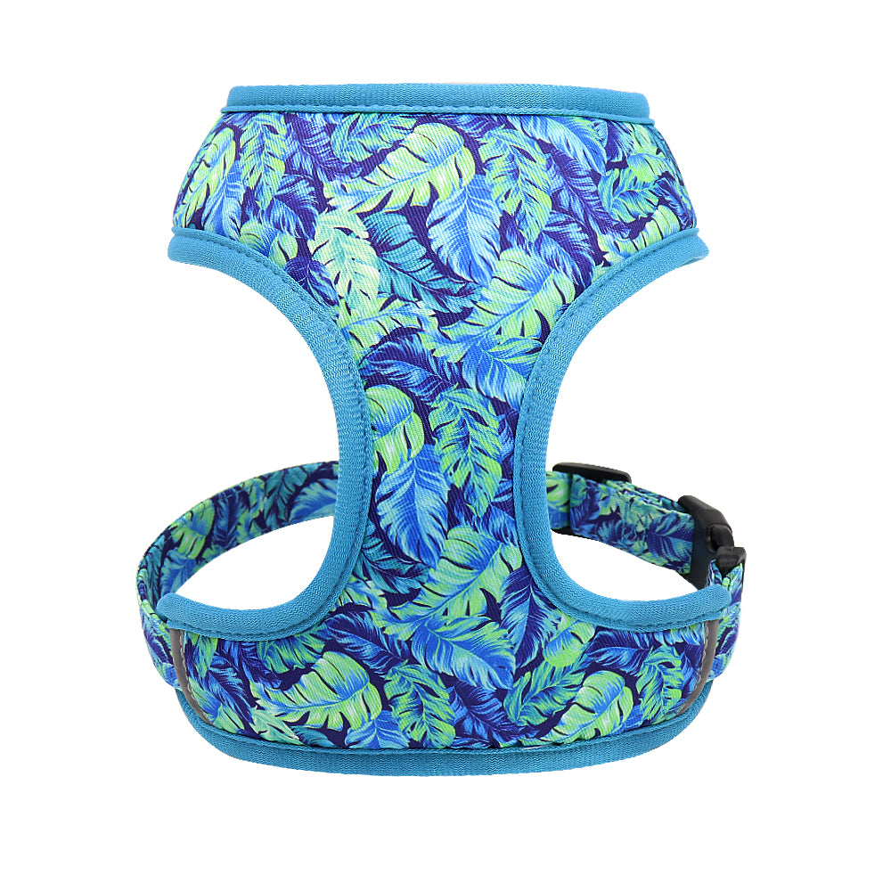 KFX-4656445 Adjustable Broken Flower Pattern Dog Leash and Chest Harness for Small Breeds