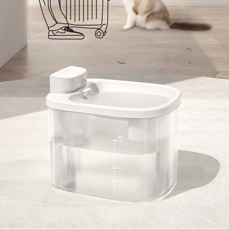 KFX-4659901 Induction Wireless Pet Water Dispenser for Cats - Removable Design with USB Charging, BPA-Free Materials