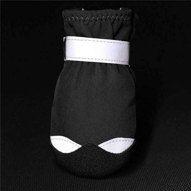 KFX-4660669 Waterproof Non-Slip Wear-Resistant Pet Shoes with Reflective Nylon and Polar Fleece Lining