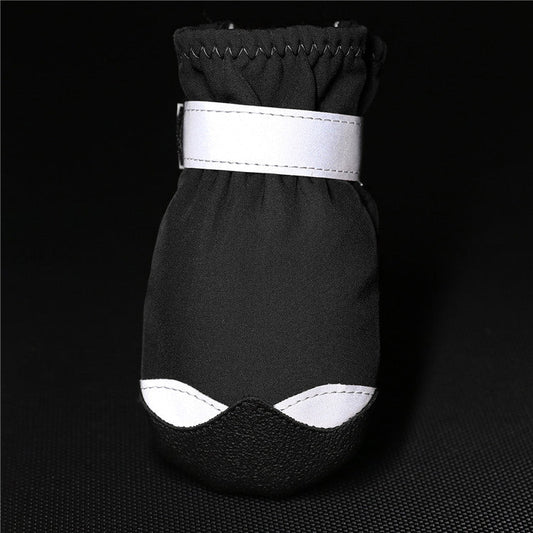 KFX-4660669 Waterproof Non-Slip Wear-Resistant Pet Shoes with Reflective Nylon and Polar Fleece Lining