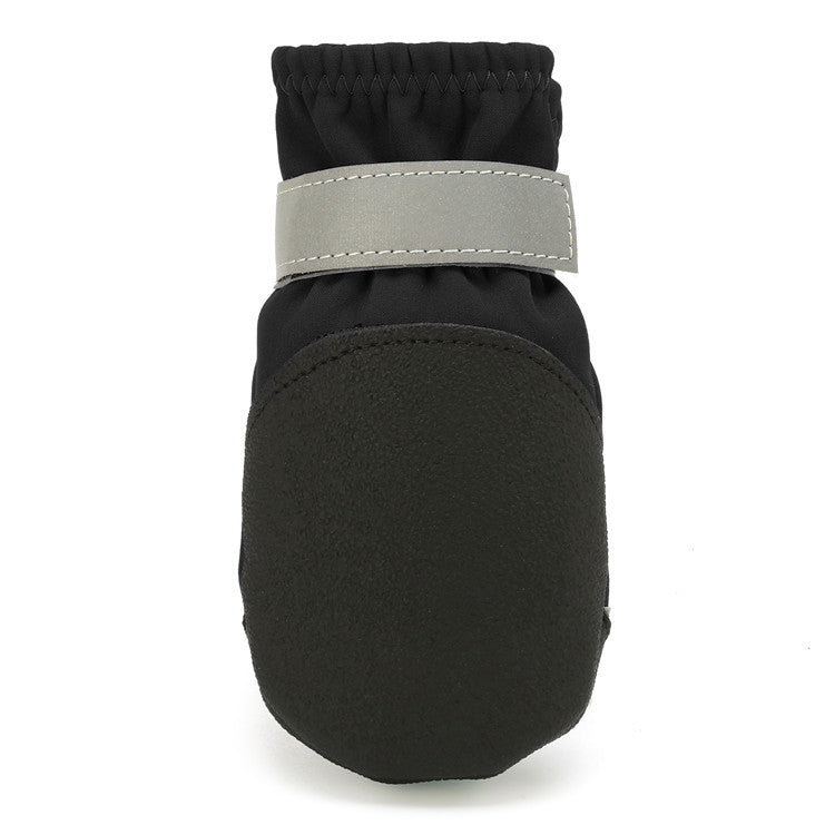 KFX-4660669 Waterproof Non-Slip Wear-Resistant Pet Shoes with Reflective Nylon and Polar Fleece Lining