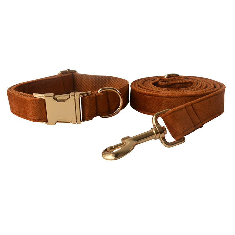 KFX-4661821 Elegant Velvet Dog Collar Set with Gold Clasp and Bow Tie تفاصيل