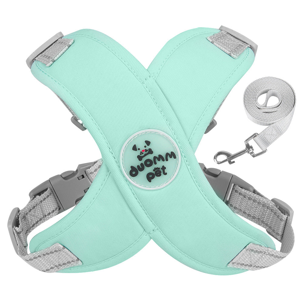 KFX-4663101 Reflective Chest Strap with Tow Rope for Dogs - Breathable and Comfortable in Pink, Green, Blue, Yellow