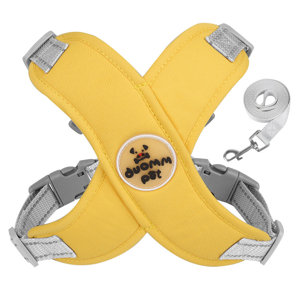 KFX-4663101 Reflective Chest Strap with Tow Rope for Dogs - Breathable and Comfortable in Pink, Green, Blue, Yellow