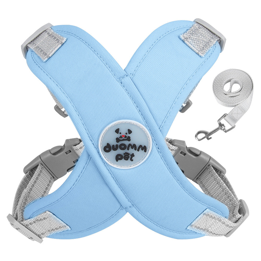 KFX-4663101 Reflective Chest Strap with Tow Rope for Dogs - Breathable and Comfortable in Pink, Green, Blue, Yellow