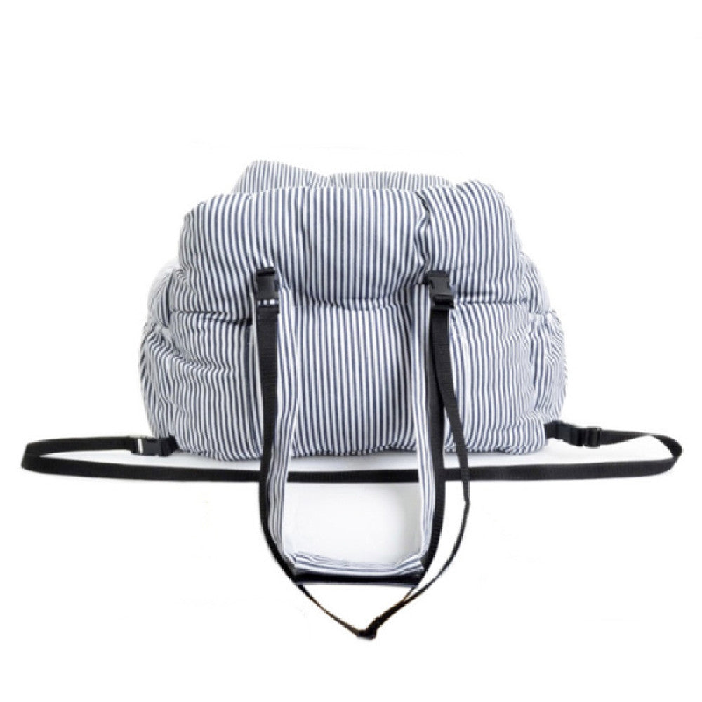 KFX-4663869 Removable Portable Cloth Car Kennel in Army Green, Striped, and Blue - Available in Small and Large Sizes
