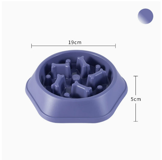 KFX-4663997 Bone-Shaped Slow Food Bowl for Dogs - Anti-Choking Pet Feeding Dish in Durable PP Plastic
