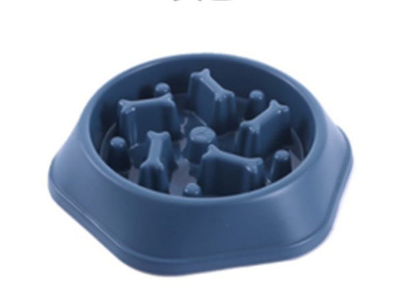 KFX-4663997 Bone-Shaped Slow Food Bowl for Dogs - Anti-Choking Pet Feeding Dish in Durable PP Plastic