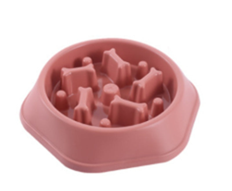 KFX-4663997 Bone-Shaped Slow Food Bowl for Dogs - Anti-Choking Pet Feeding Dish in Durable PP Plastic