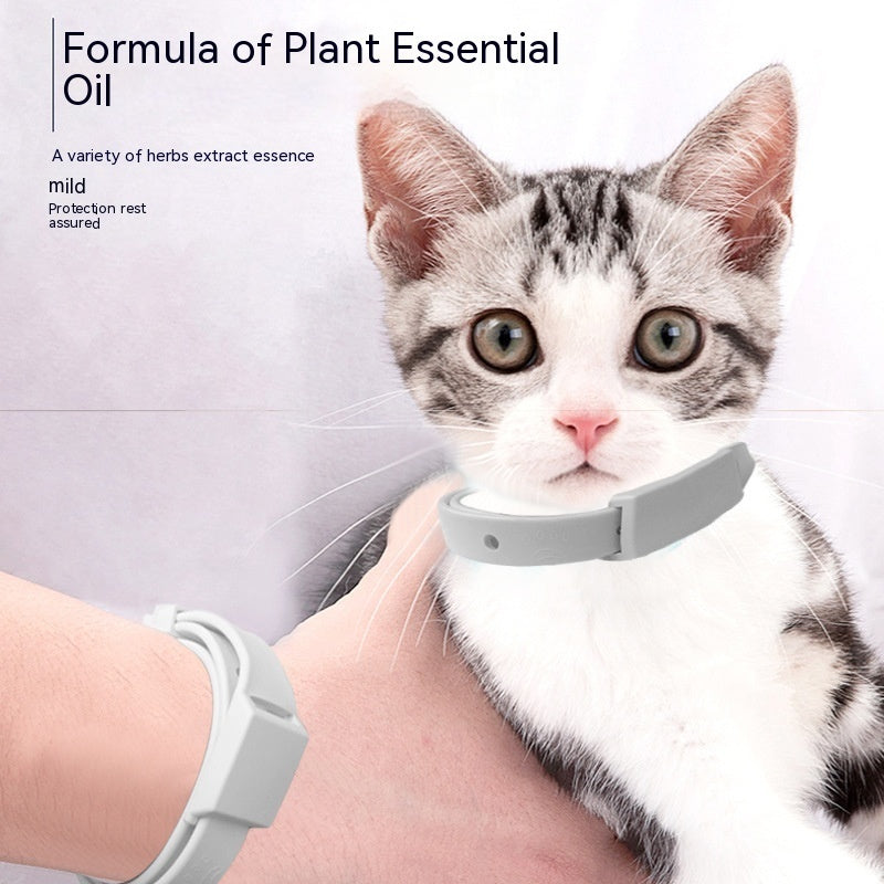 KFX-4665789 Essential Oil Mosquito Repellent Collar for Dogs and Cats - Washable, Adjustable Design, Monochrome Pattern