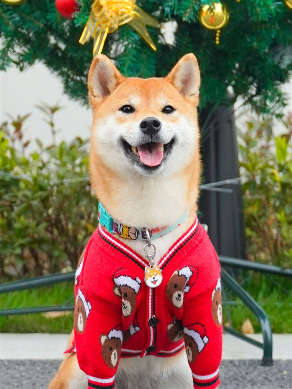 KFX-4667581 Festive Red Sweater for Dogs - Christmas and New Year Design, Knitted Animal Pattern, Multiple Sizes Available