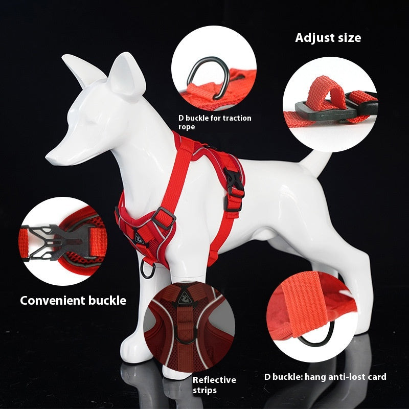 KFX-4668861 Breathable Mesh Pet Vest with Anti-Lost Collar for Dogs and Cats - Various Colors Available