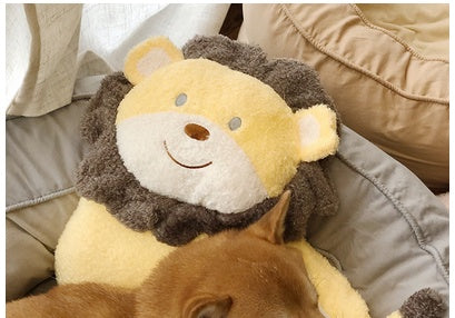 KFX-4669245 Cute Animal Series Waist Pillow - Lion, Elephant, Giraffe - 40cm x 38cm Plush Doll