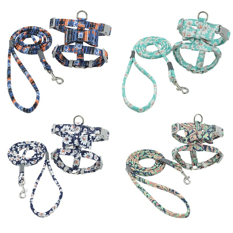 KFX-4671037 Japanese-Style Cat Chest Harness Lead Made of Durable Polyester