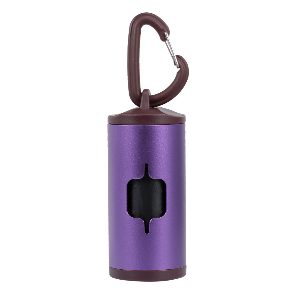 KFX-4671805 Portable Aluminum Dog Waste Bag Holder with Hook for Easy Cleanup