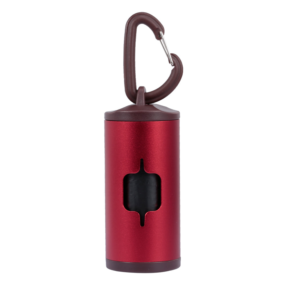 KFX-4671805 Portable Aluminum Dog Waste Bag Holder with Hook for Easy Cleanup