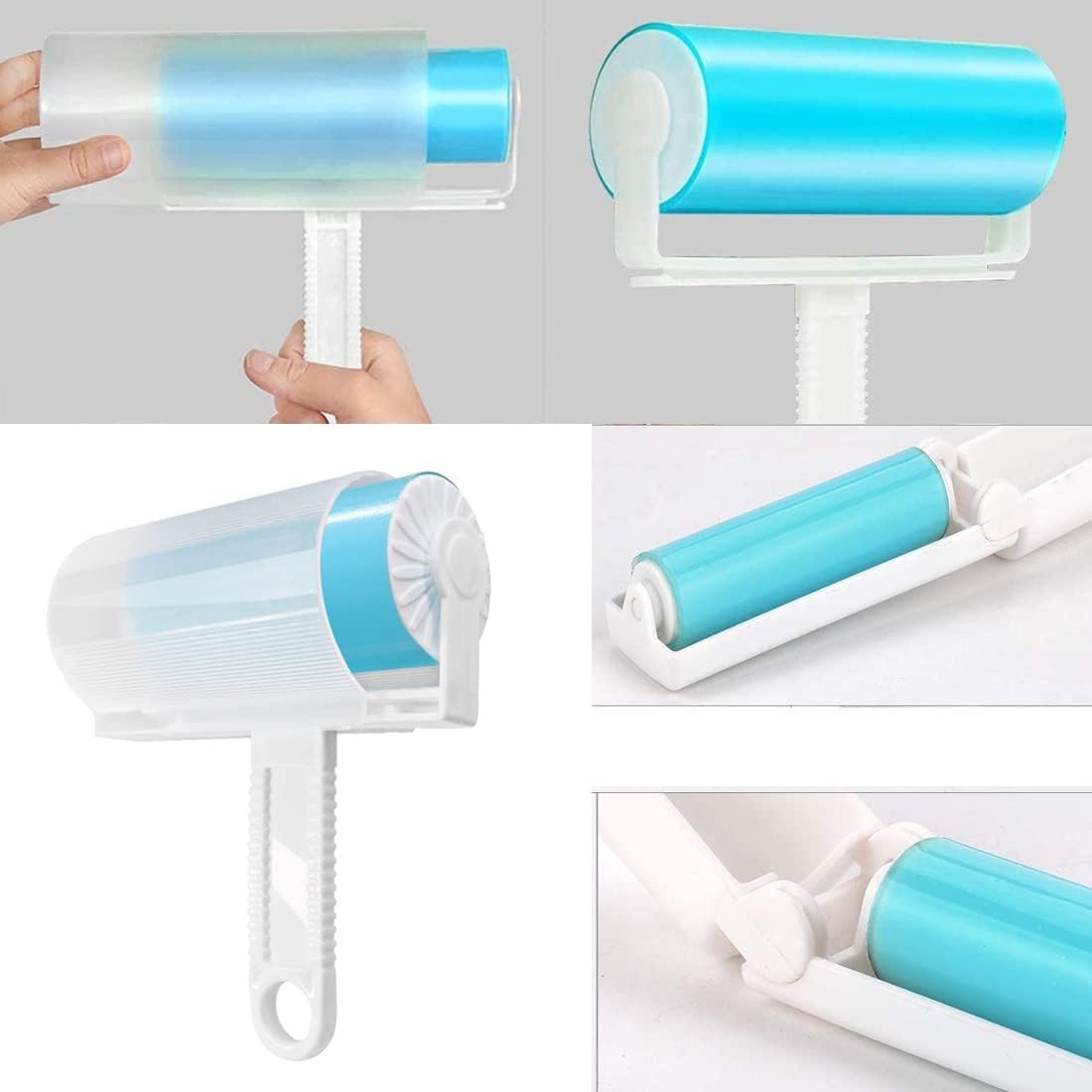 KFX-4672829 Washable Lint Roller Reusable Sticky Pet Hair Remover Cleaner with Cover for Clothes and Furniture