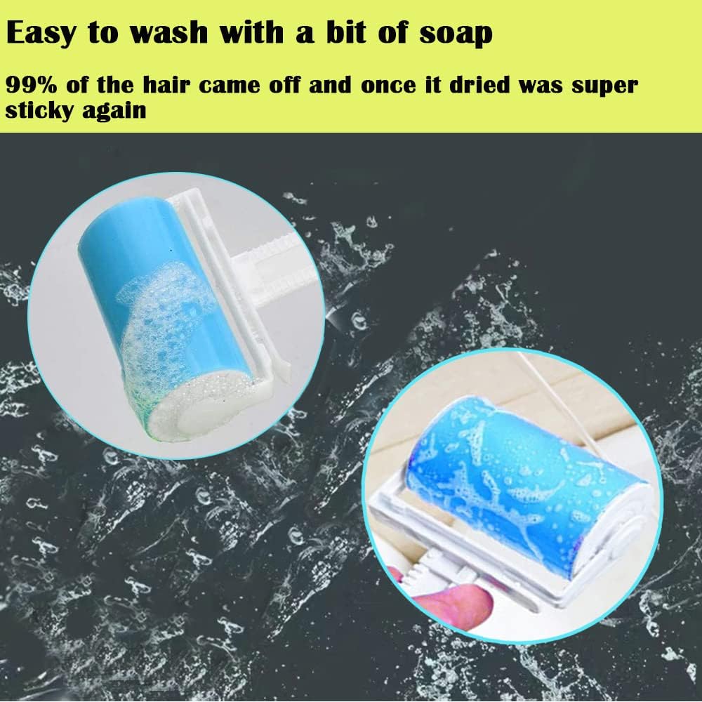 KFX-4672829 Washable Lint Roller Reusable Sticky Pet Hair Remover Cleaner with Cover for Clothes and Furniture