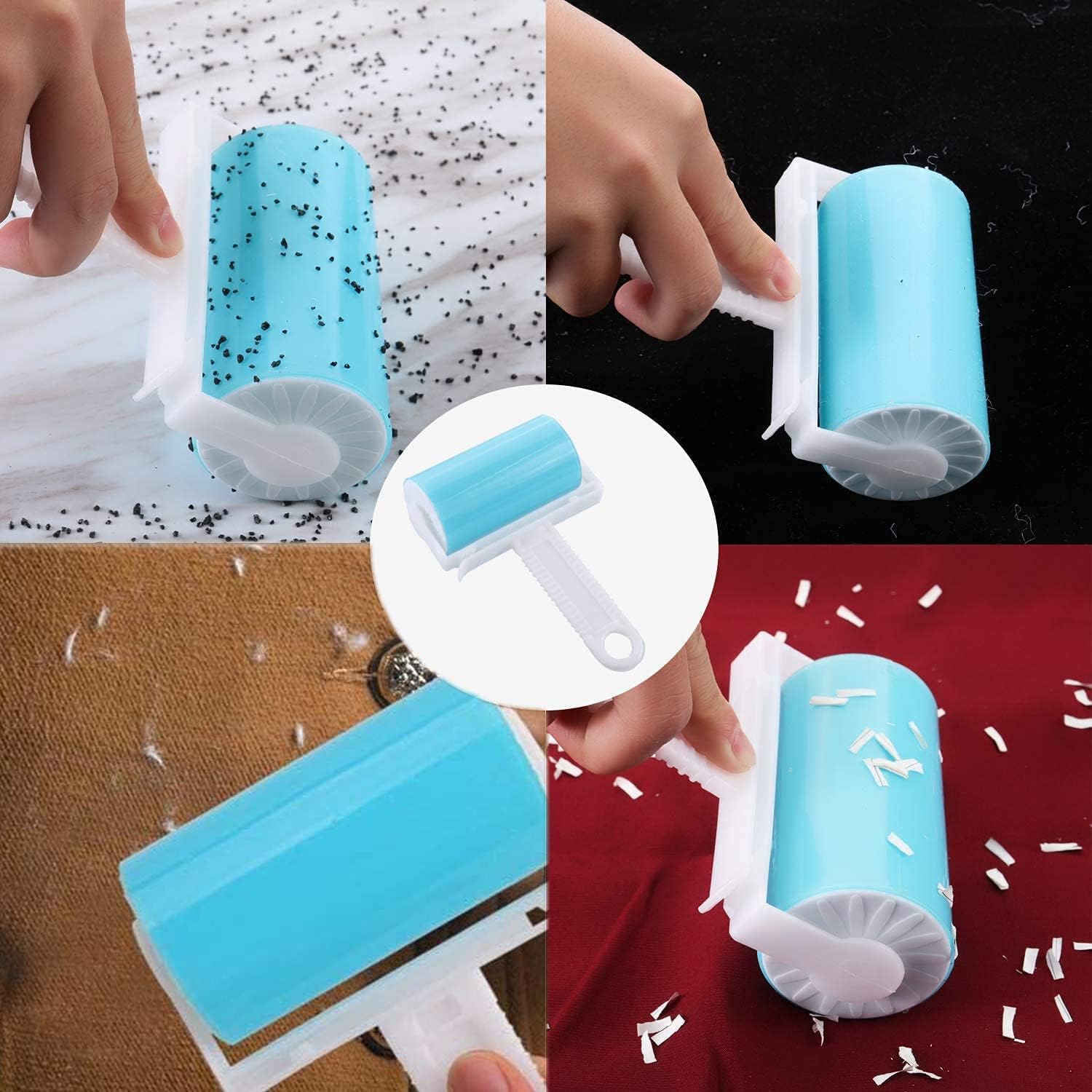 KFX-4672829 Washable Lint Roller Reusable Sticky Pet Hair Remover Cleaner with Cover for Clothes and Furniture