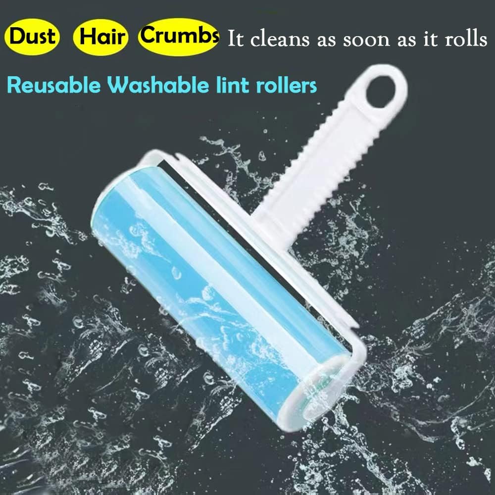 KFX-4672829 Washable Lint Roller Reusable Sticky Pet Hair Remover Cleaner with Cover for Clothes and Furniture