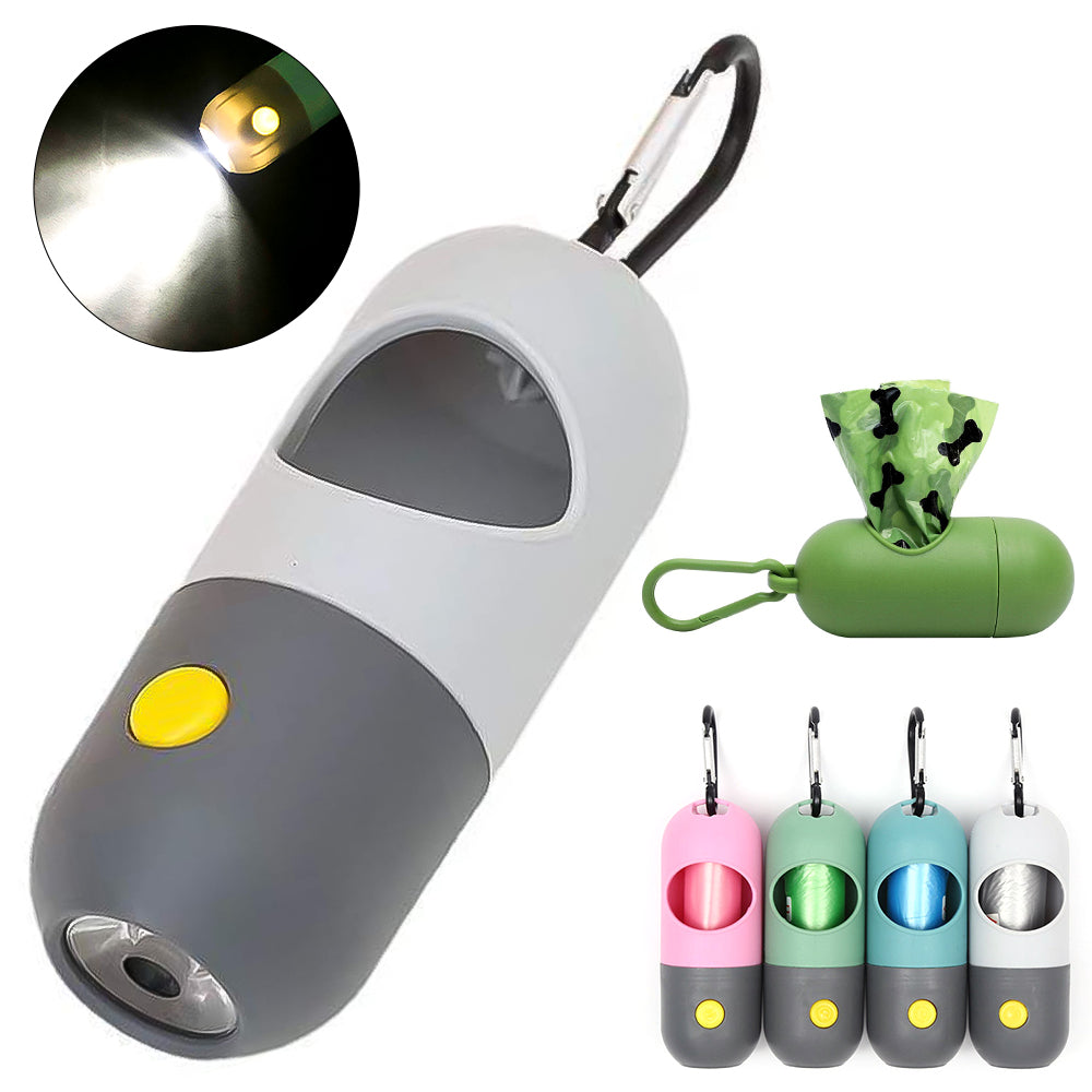 KFX-4673213 Pet Waste Bag Dispenser with Illuminated Design for Easy Cleanup - Portable and Leak-Proof