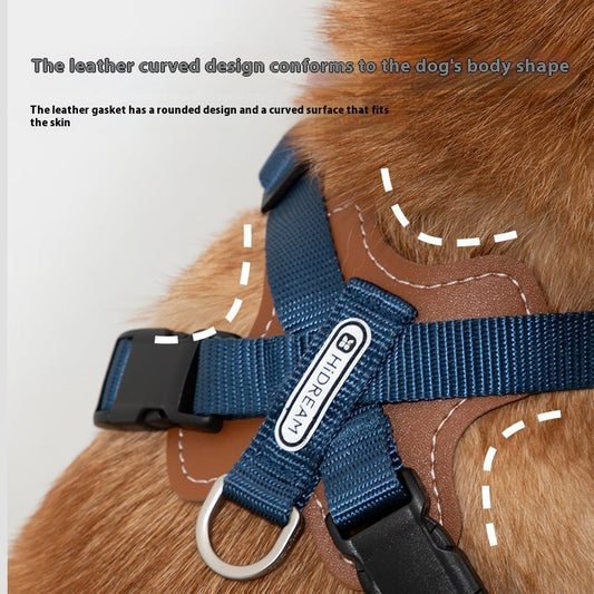 KFX-4674621 Pet Puppy Chest and Back Harness with Rope for Corgis and Shiba Inus - Assorted Colors