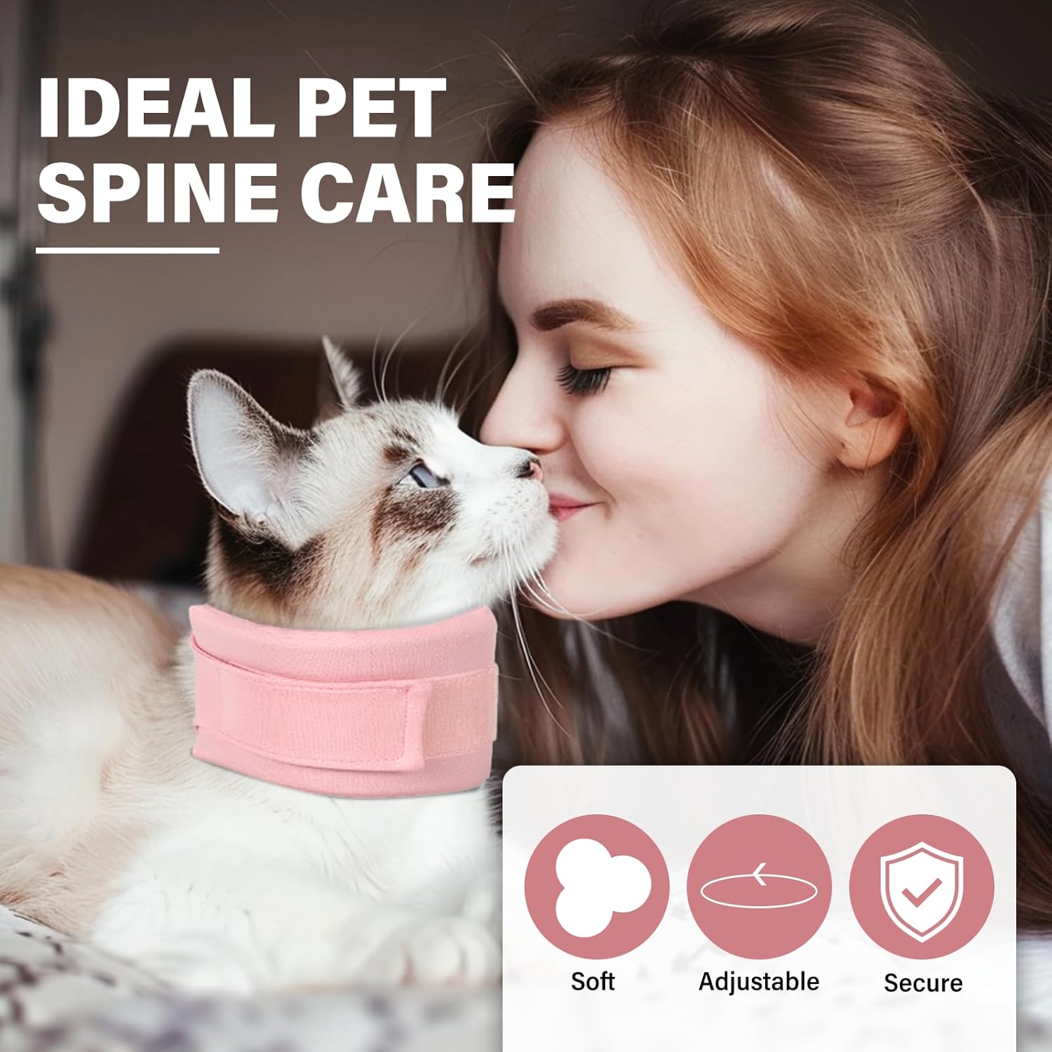 KFX-4677309 Soft Neck Brace Cone Collar for Cats and Dogs After Surgery - Supportive Recovery Aid