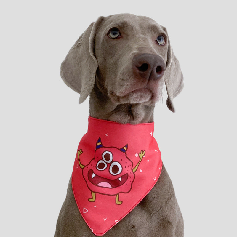 KFX-4677693 Three-Layer Waterproof Pet Saliva Triangle Scarf for Dogs and Cats - Little Monster Series