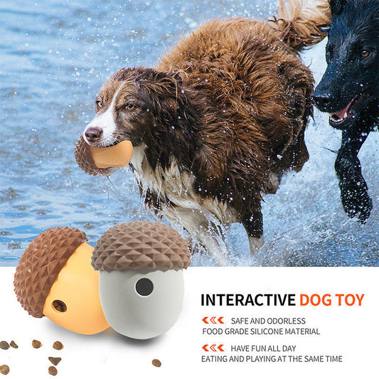 KFX-4679101 Silicone Acorn-Shaped Pet Dog Feeding Toy Ball in Various Colors