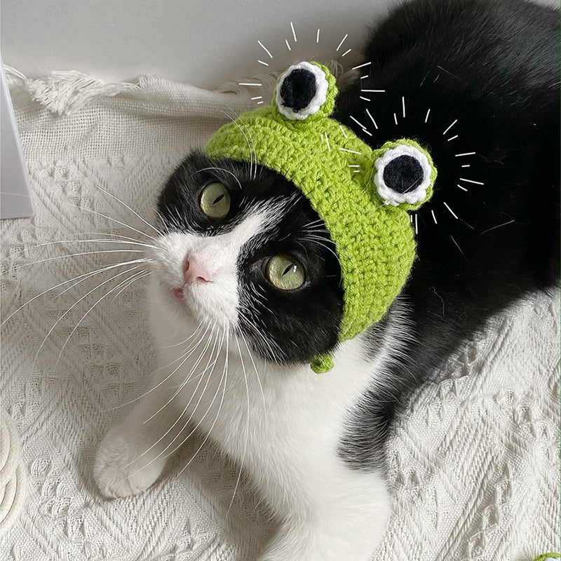 KFX-4680125 Cute Pig Bajie Cat Head Cover - Soft Wool Hats for Pets in Various Sizes