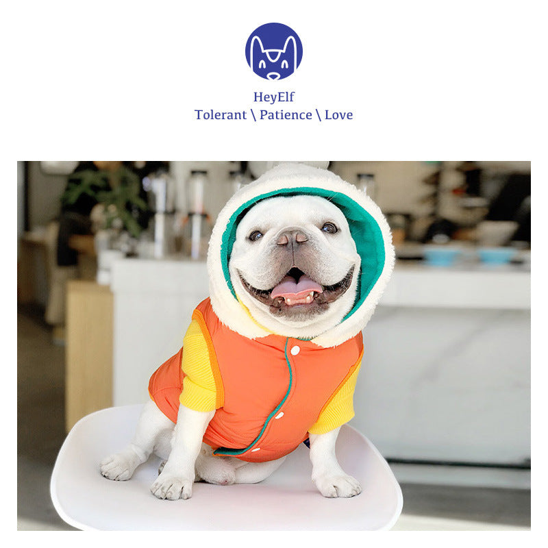 KFX-4680893 Reversible Thick Fleece Coat for Dogs and Cats - Warm Cotton Winter Apparel