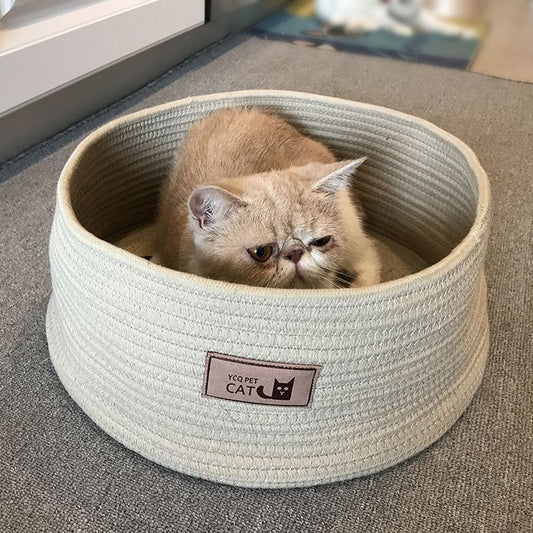 KFX-4681277 Handmade Cotton Rope Cat Litter - Non-Sticky Solution, Comfortable and Easy to Clean