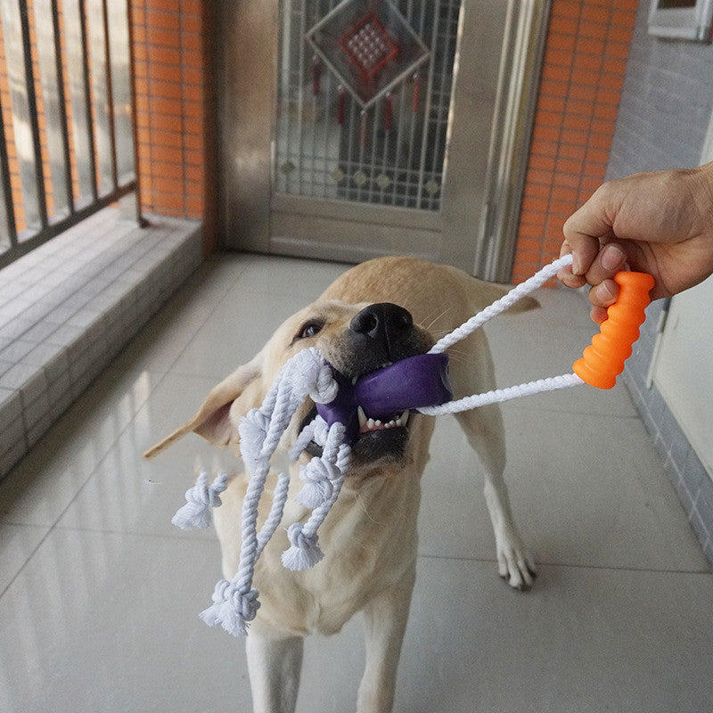 KFX-4681917 Interactive Bite-Resistant Hemp Rope Toy for Puppies with Molar Ball Design