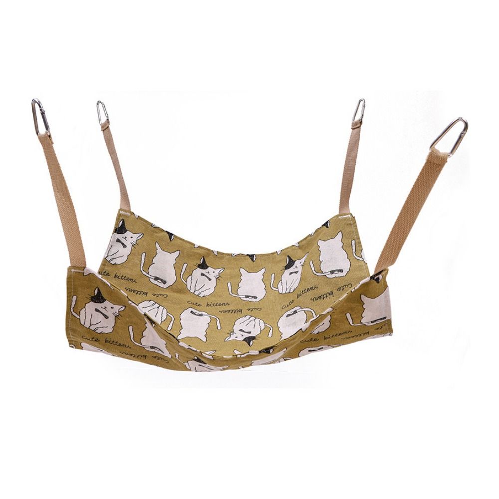 KFX-4682685 Breathable Cotton Linen Cat Hammock Bed with Hanging Hook - Soft and Wear-Resistant, Multicolor
