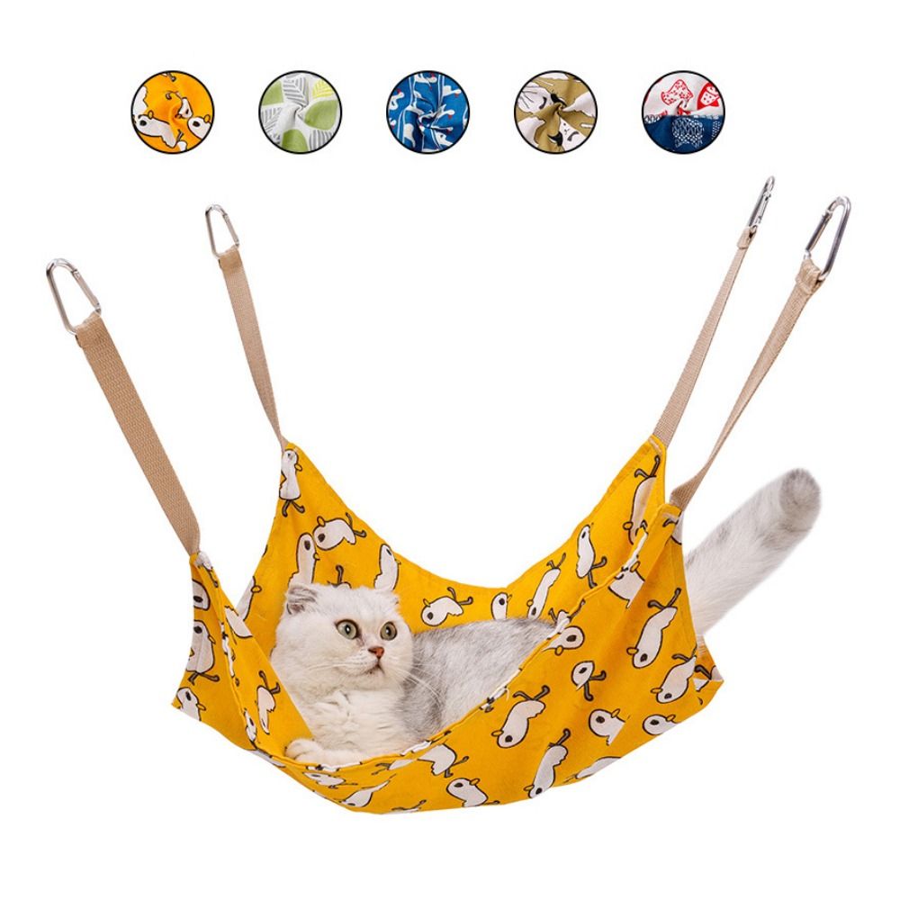 KFX-4682685 Breathable Cotton Linen Cat Hammock Bed with Hanging Hook - Soft and Wear-Resistant, Multicolor