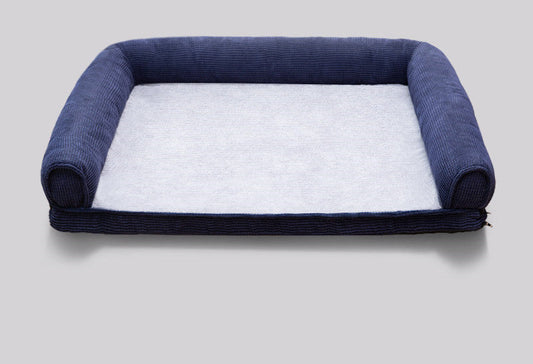 KFX-4685117 Warm Removable Dog Bed Sofa with High-Elastic Sponge Inner Cushion and Suede Velvet Backrest