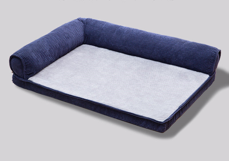 KFX-4685117 Warm Removable Dog Bed Sofa with High-Elastic Sponge Inner Cushion and Suede Velvet Backrest