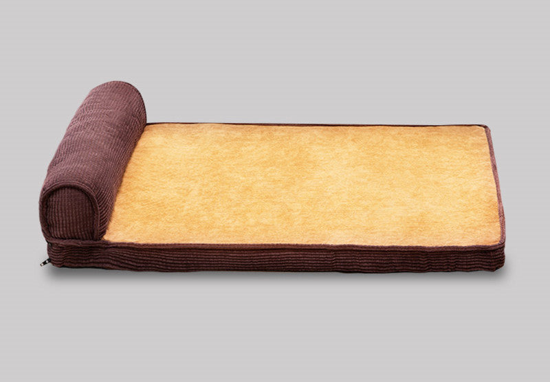KFX-4685117 Warm Removable Dog Bed Sofa with High-Elastic Sponge Inner Cushion and Suede Velvet Backrest