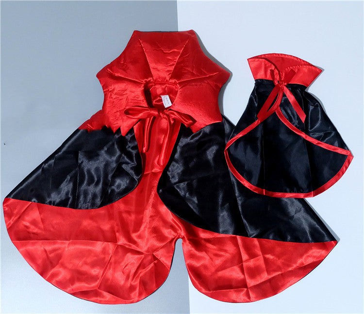 KFX-4685245 Vampire King Pet Halloween Cape in Black - One Size, Adjustable Collar, 71*51cm Spread Size