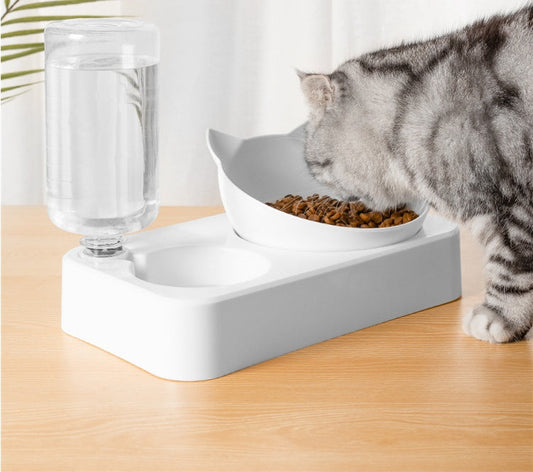 KFX-4686909 Innovative 15° Adjustable Dual-Bowl Dog Feeder with Eco-Friendly Design for Comfortable Eating Posture