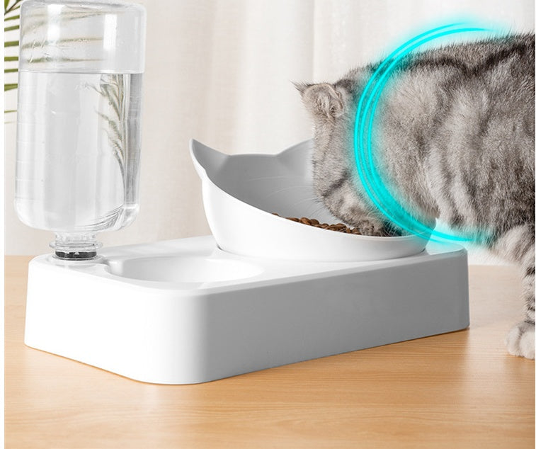 KFX-4686909 Innovative 15° Adjustable Dual-Bowl Dog Feeder with Eco-Friendly Design for Comfortable Eating Posture