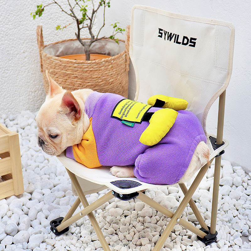 KFX-4687421 Plush Thermal Bodysuit for Dogs - Cotton Four-Legged Outfit in Purple