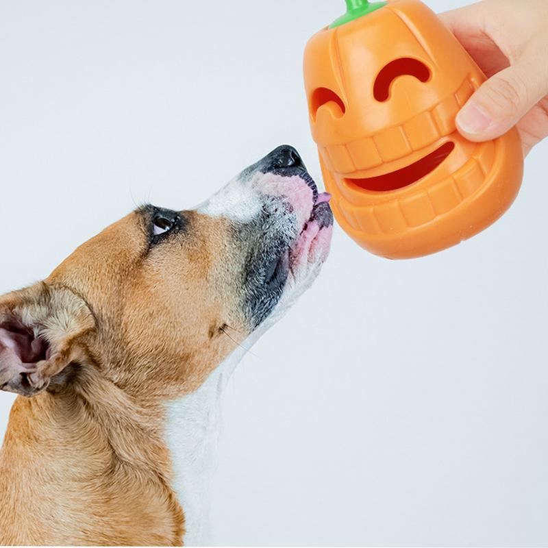 KFX-4688317 Indestructible Pumpkin-Shaped Dog Chew Toy for Aggressive Chewers, Perfect for Oral Health and Interactive Play