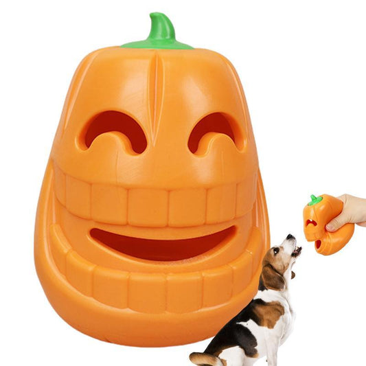 KFX-4688317 Indestructible Pumpkin-Shaped Dog Chew Toy for Aggressive Chewers, Perfect for Oral Health and Interactive Play