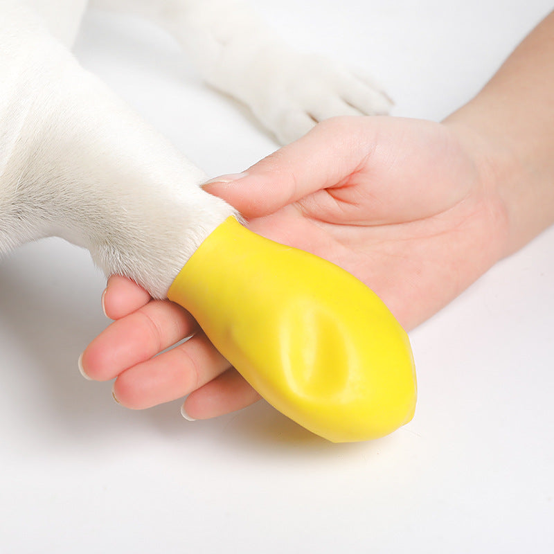 KFX-4693437 Small Dog Anti-Dirty Rubber Shoe Covers in Yellow, Blue, Pink - Available in S, M, L Sizes