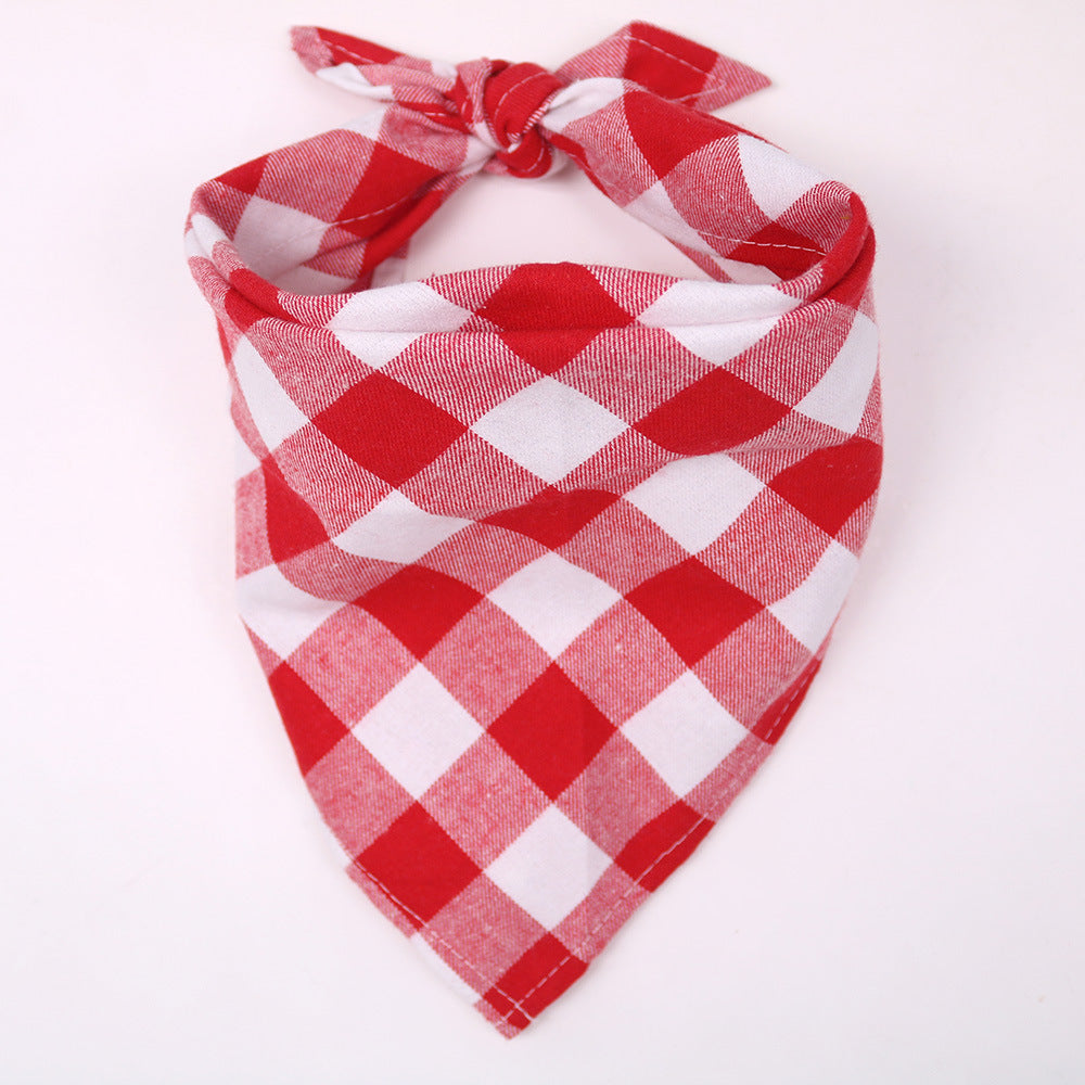 KFX-4694205 Large Cotton Pet Saliva Towel - Classic Triangle Design in Various Colors