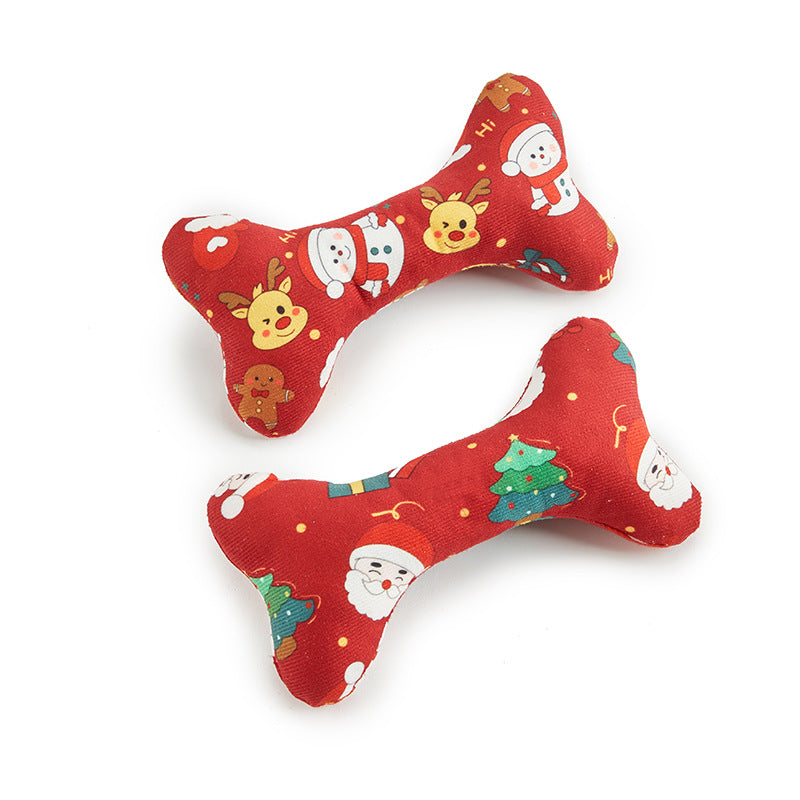 KFX-4695229 Plush Holiday Molar Toy for Dogs – Festive Santa Claus, Snowman, and Deer Designs