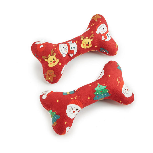 KFX-4695229 Plush Holiday Molar Toy for Dogs – Festive Santa Claus, Snowman, and Deer Designs